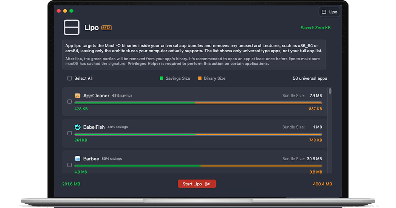 Macleaner reclaim space screen